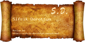 Sifrik Dorottya névjegykártya